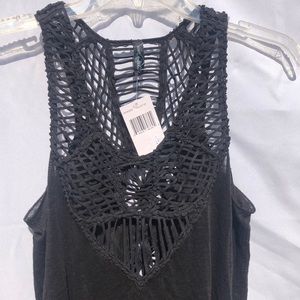 New Guess Marciano Crochet Racer Back Knit Tank Blouse S
